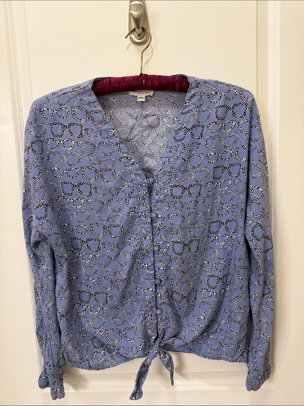 beachlunchlounge Light Blue Printed Tie-Front Blouse